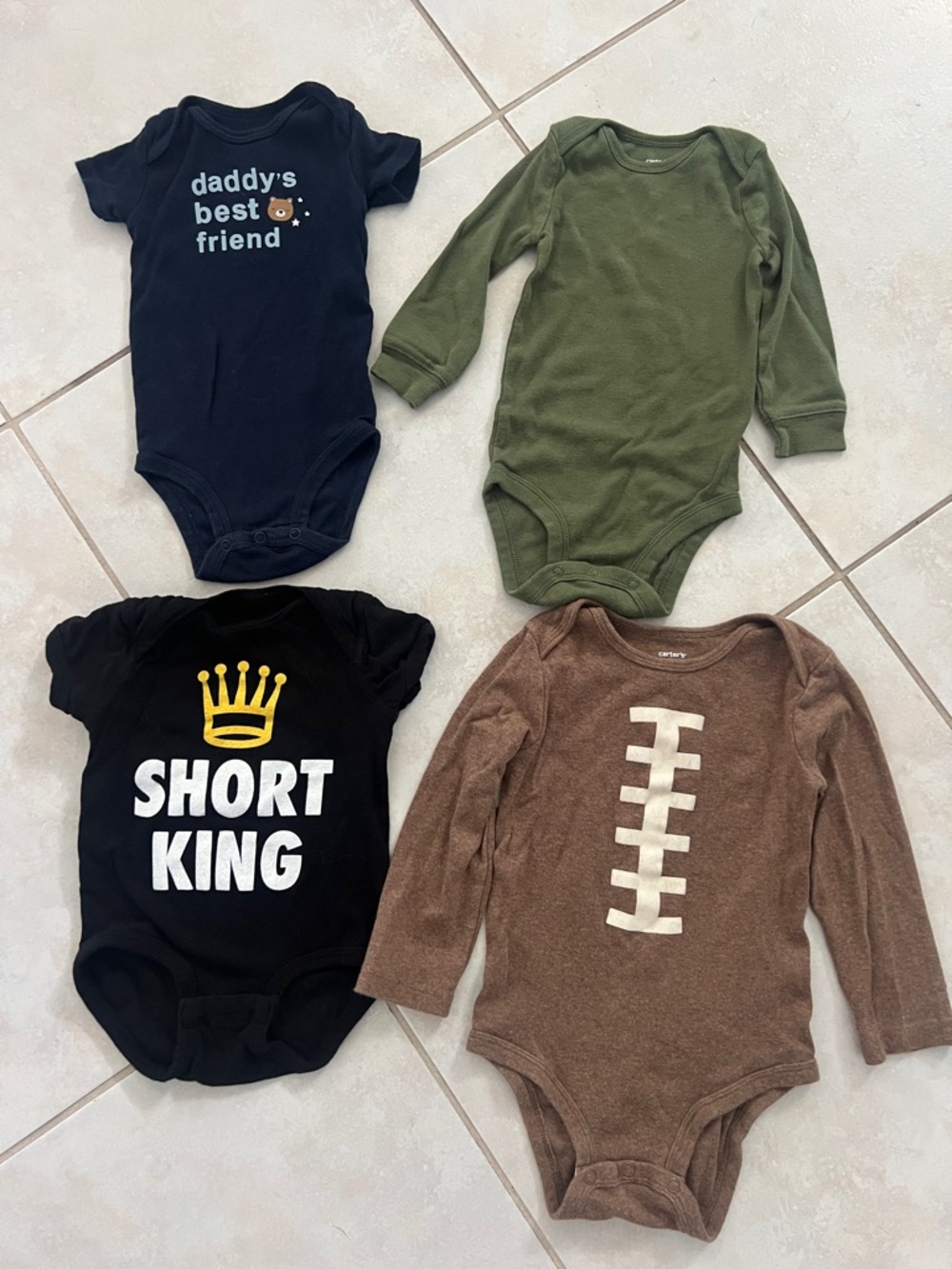Carter's 4-Pack Baby One-Piece Bodysuits - Navy, Olive, Black, Brown